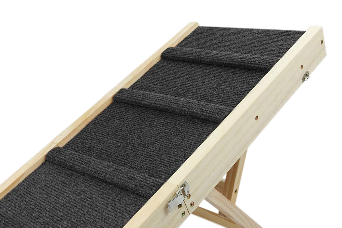 Foldable Adjustable Dog Ramp for Couch and Bed with Non-Slip Carpet Surface