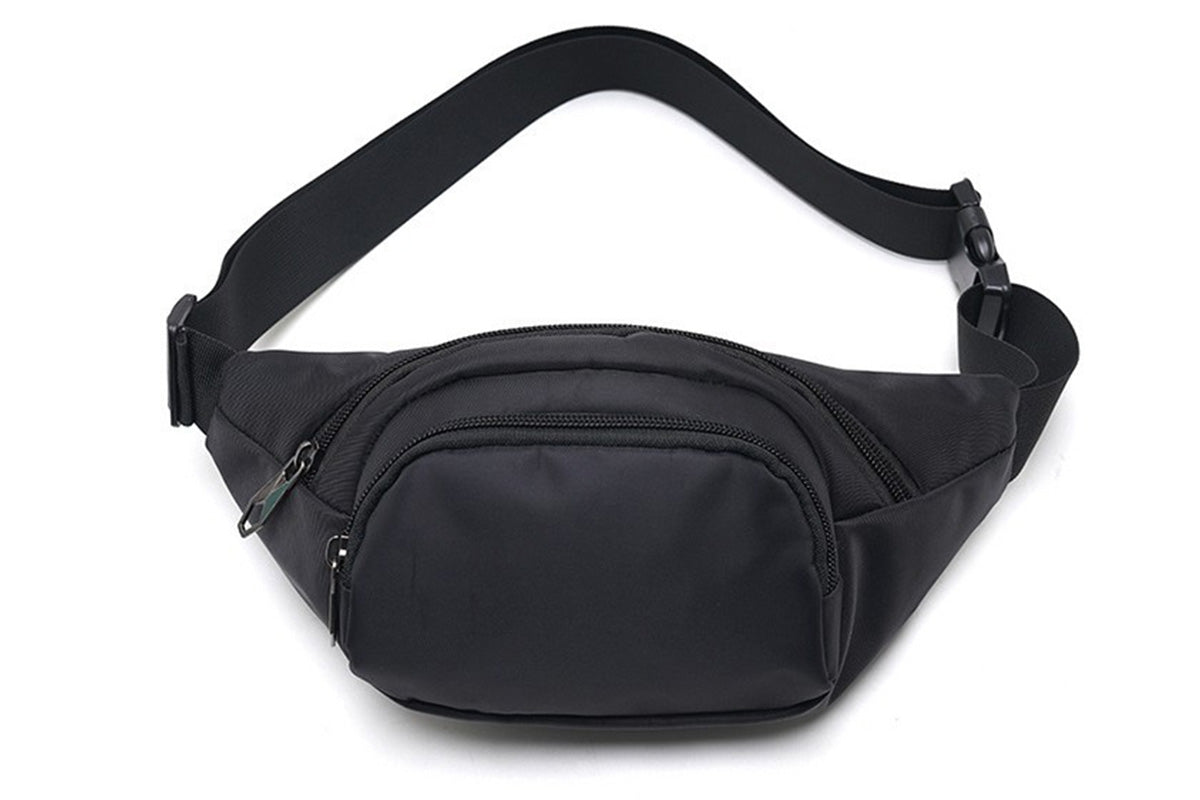 Waist Bag With 3 Zipper Pockets Crossbody Bag Unisex Large Fanny Pack For Travel Holiday