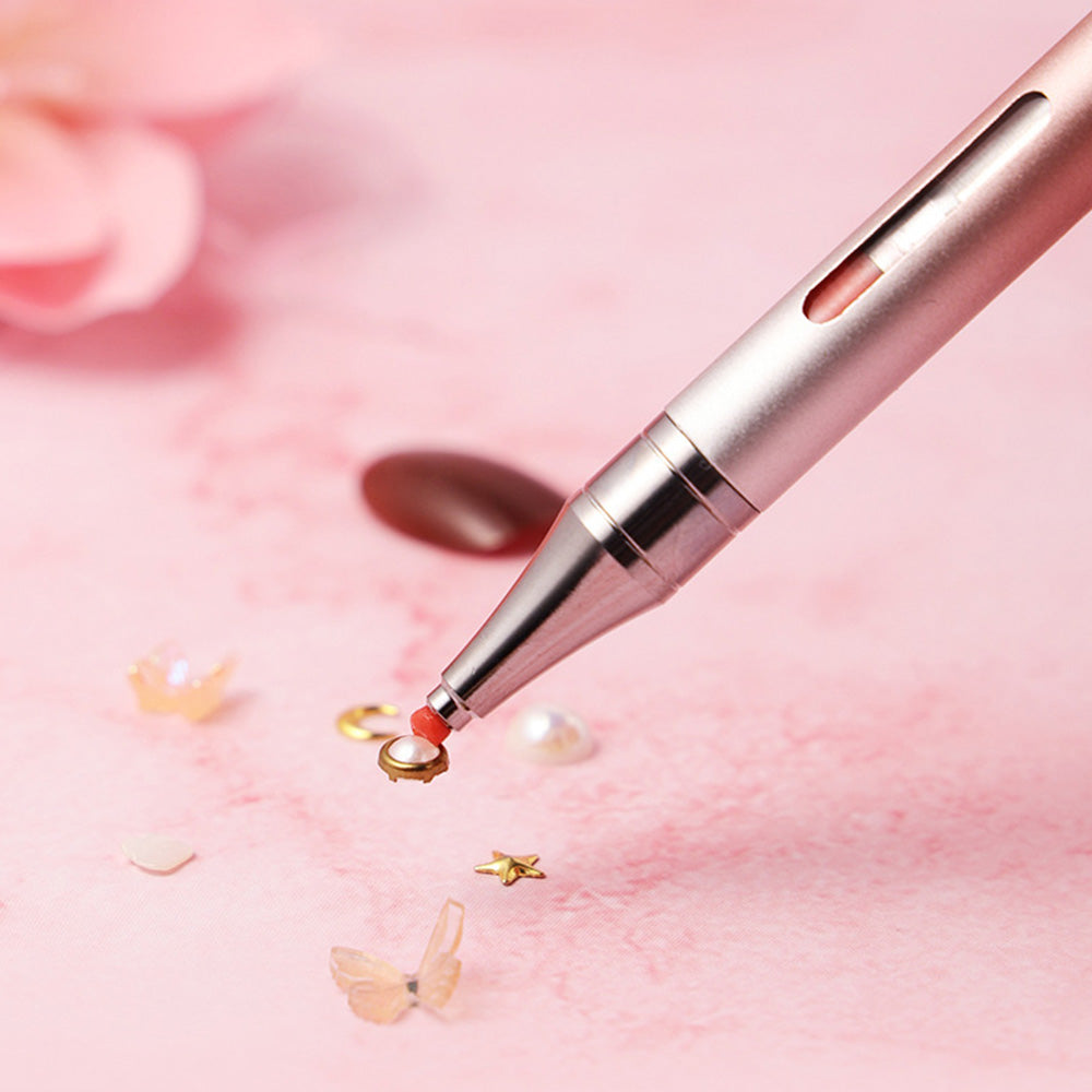 Dual Tip Rhinestone Painting Pen with Corrector and Viewing Window Pink
