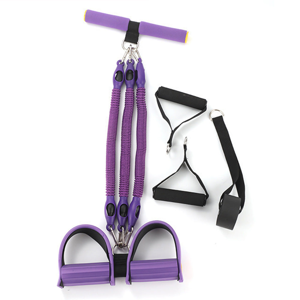 1 Set 4-in-1 Resistance Band Pedal Puller for Sit-Up Home Gym Yoga Pilates
