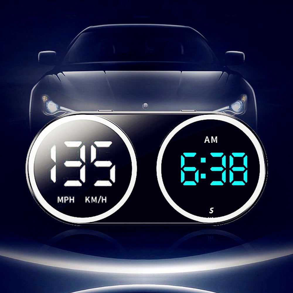 Car HUD Head Up Display Supports KMH MPH Time Direction Display Digital Car Speedometer for Cars Trucks