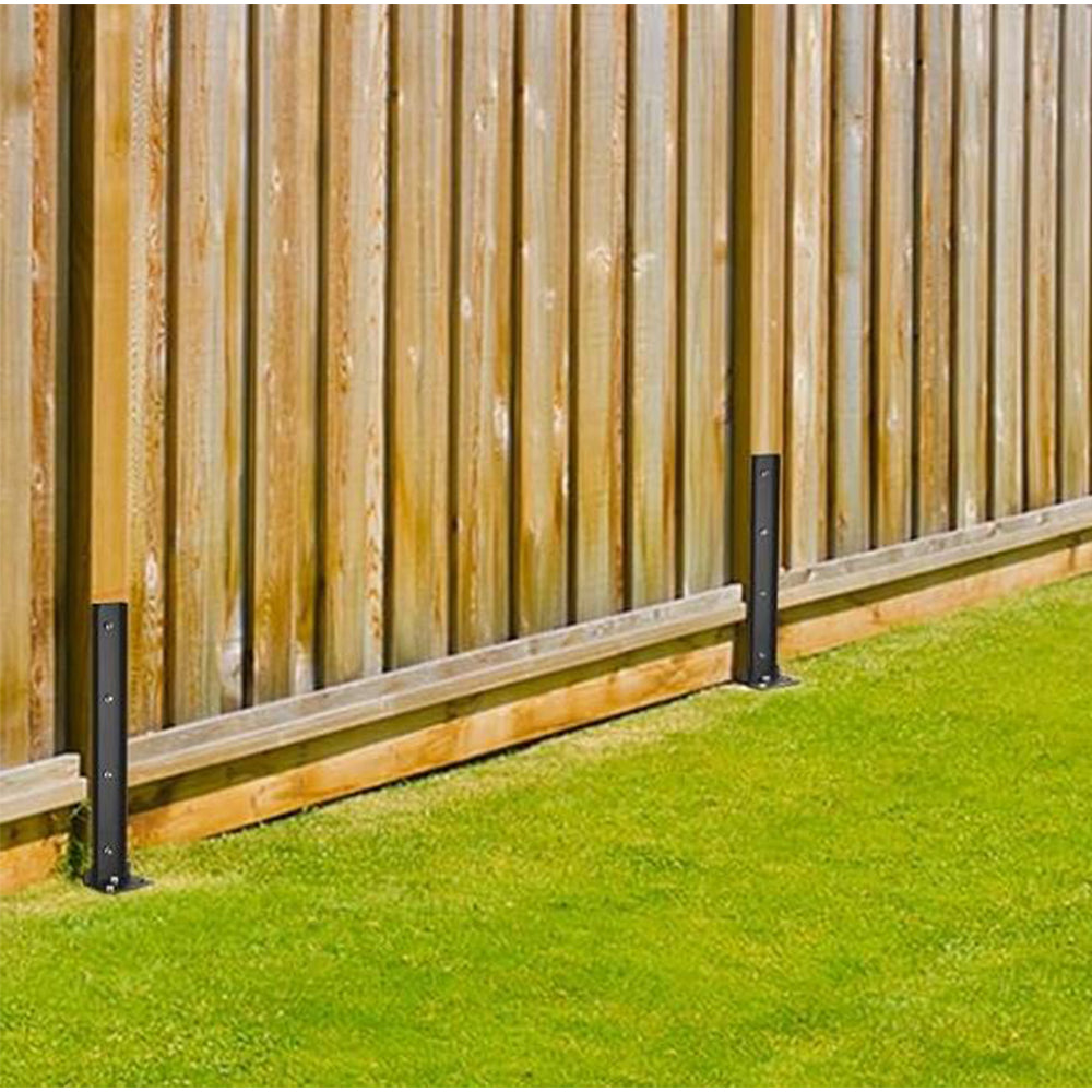 2Pcs Fence Post Repair Kit Heavy Duty H Design Fence Post Anchor Ground Stakes