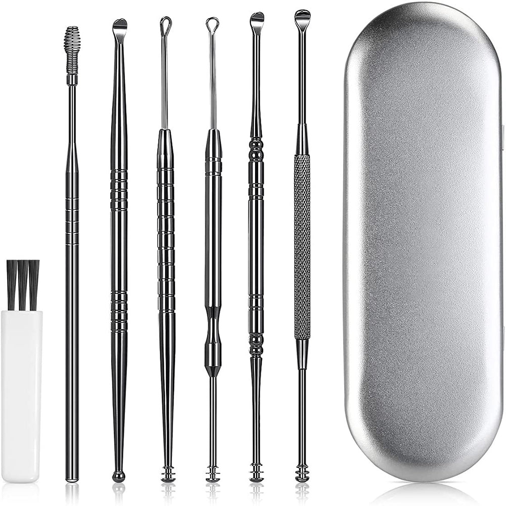 6Pcs Stainless Steel Ear Cleaning Tool Set with Storage Case
