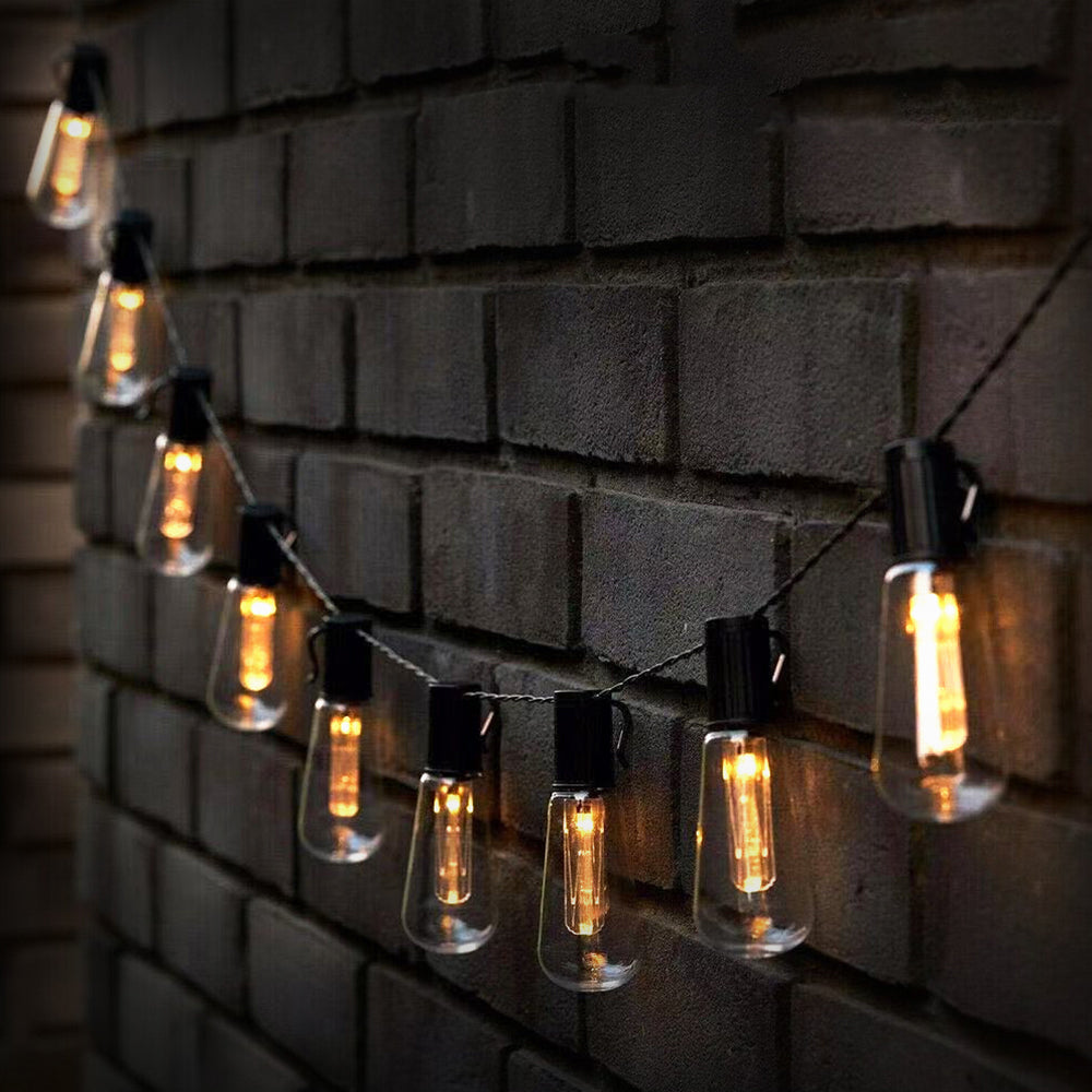 2Pcs 5M 20-LED Solar Outdoor Dimmable Festoon String Light