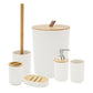 6 Pcs Bathroom Wash Set with Bamboo Lids and Plastic Body