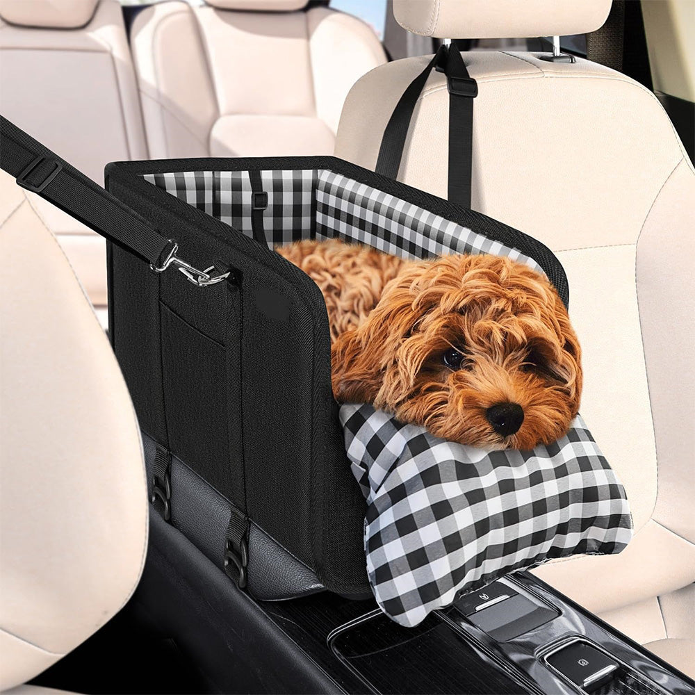 Oxford Fabric Center Console Pet Vehicle Seat Carrier for Small Dogs Cats