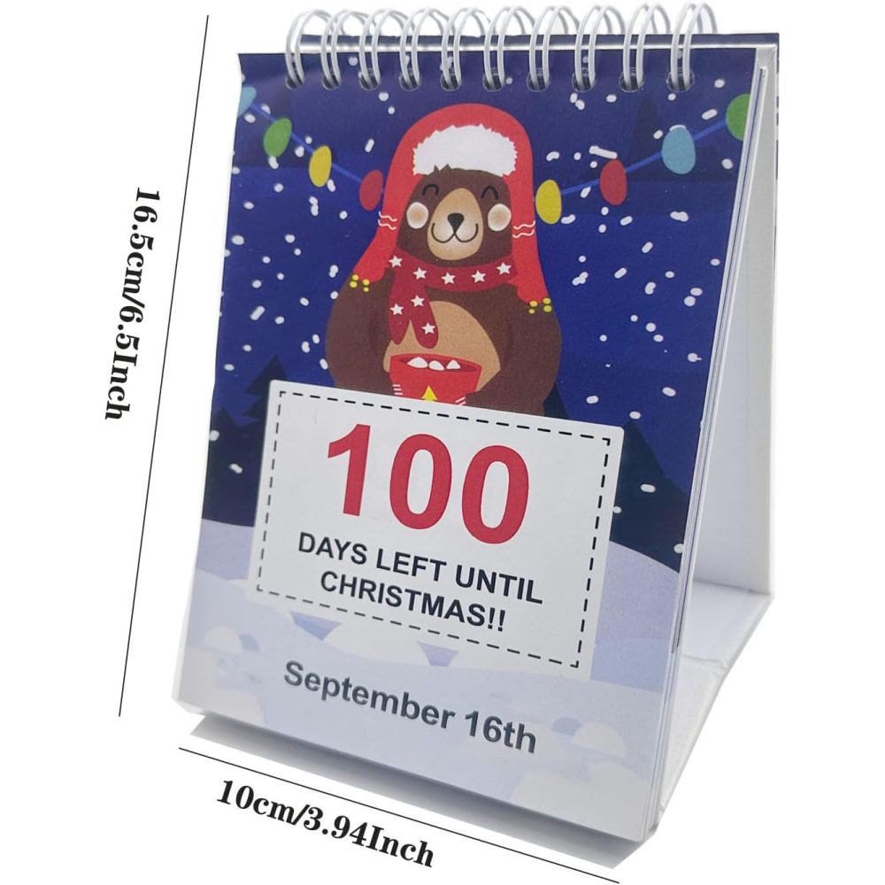 100 Day Christmas Countdown Calendar 2025 No Week Dates