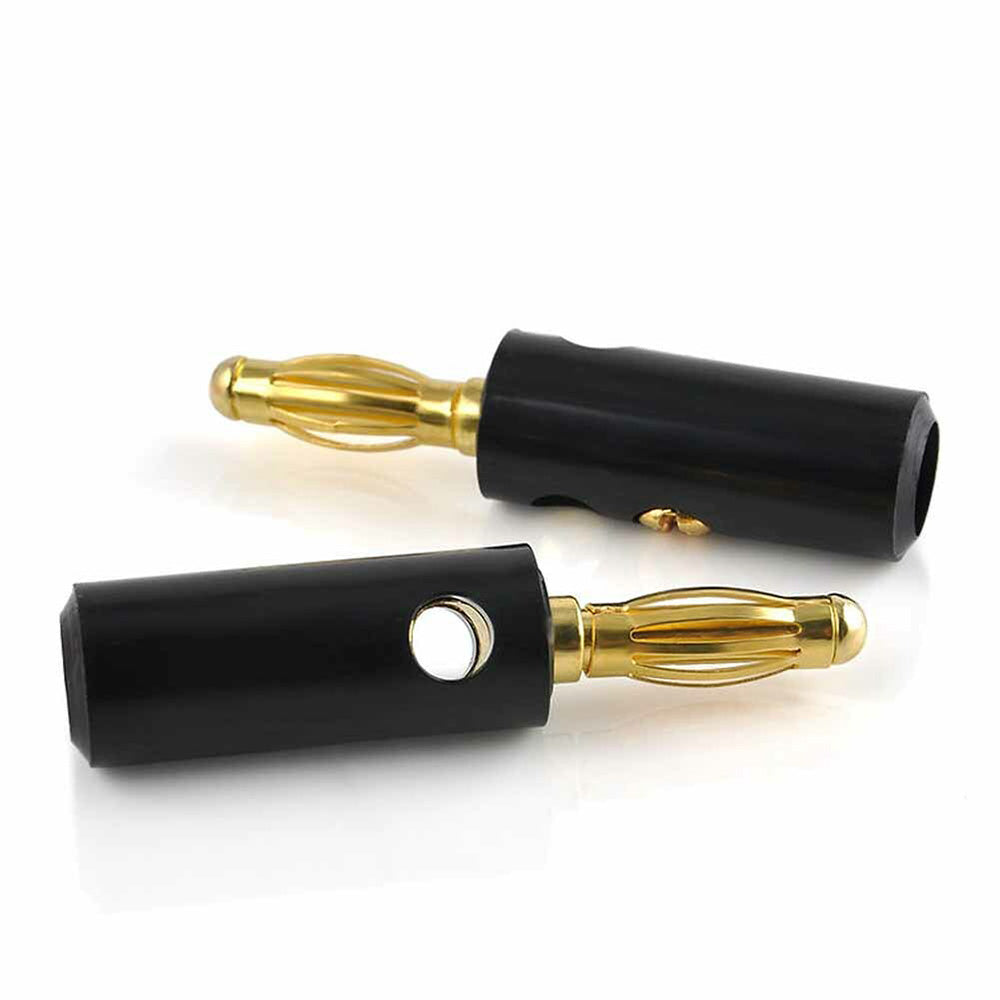 40 PCS Banana Plug Set 0.4cm Gold Plated Red and Black Speaker Connectors for Audio