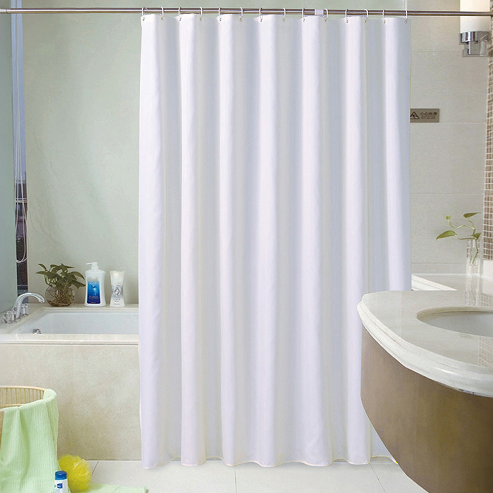 Waterproof Shower Curtain with 12 Hooks Thick Polyester for Bathtub Bathroom