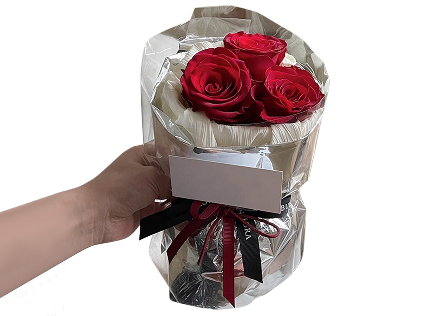 Christmas Silver Gift Wrapping Paper Bouquet Wrap Mirror Film Wrapping Paper with 10pcs Acrylic stickers
