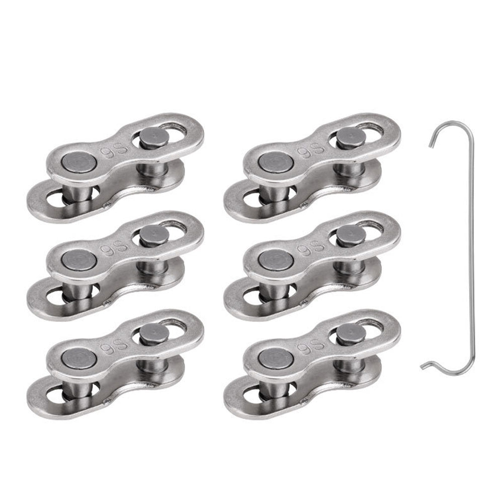 6 Pairs Speed Bike Chain Master Links with 1 Hook Bike Chain Connectors for Mountain Road Bike