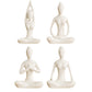 4Pcs White Ceramic Yoga Pose Statue Sculpture