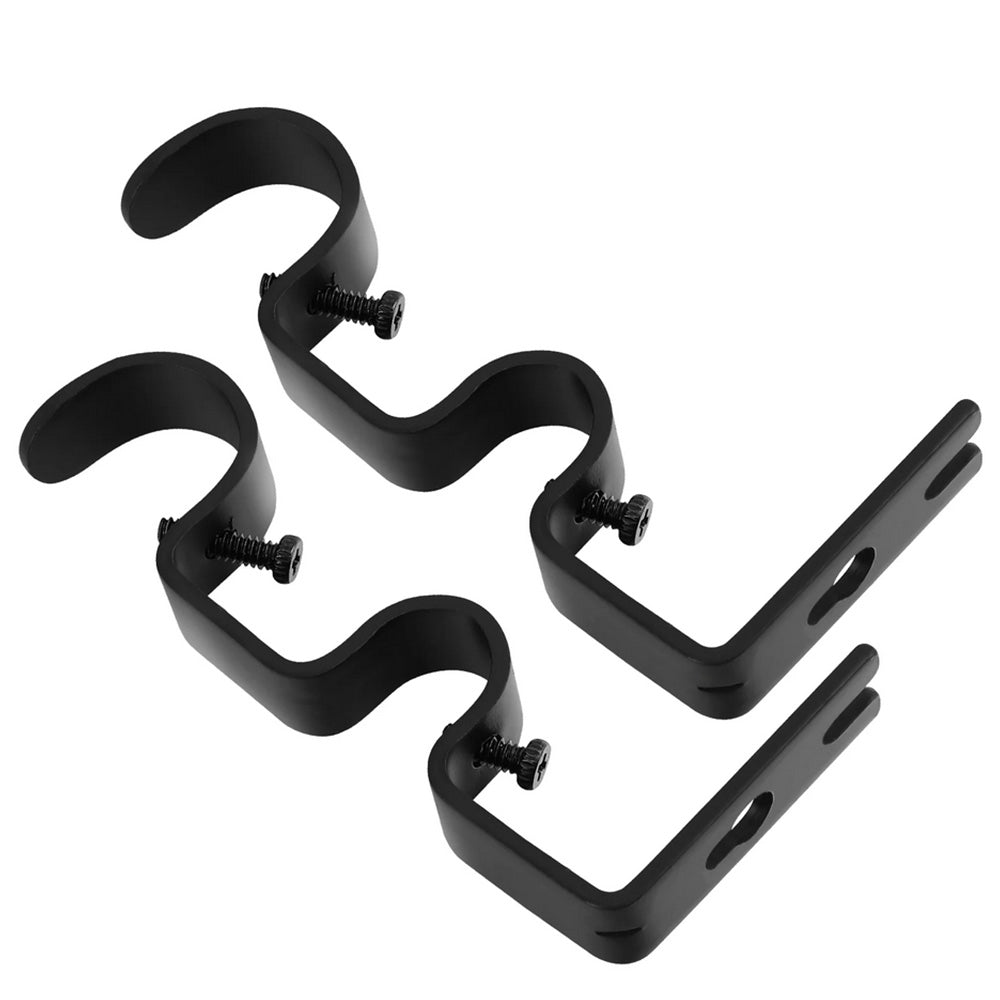 2 Pack Retro Double Curtain Rod Bracket Strong Wall Mount for 1.8cm 2.6cm Rods
