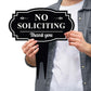 Large No Soliciting Metal Yard Sign Lawn Decorative Stake 43x40cm