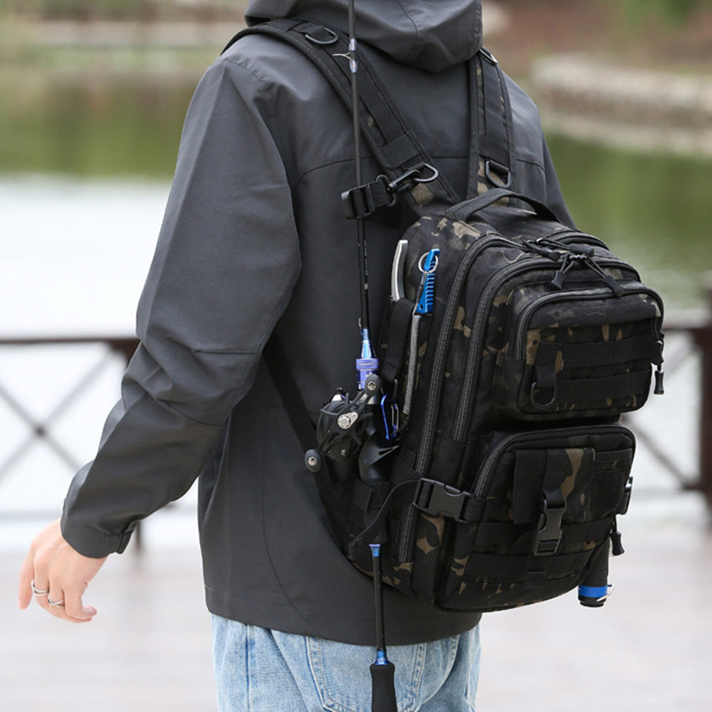 Tactical Backpack Outdoor Fishing Bag with Camouflage