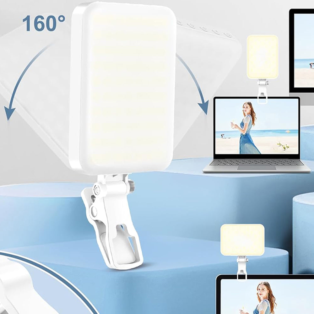 LED Portable Selfie Light with Clip and Hot Shoe Mount