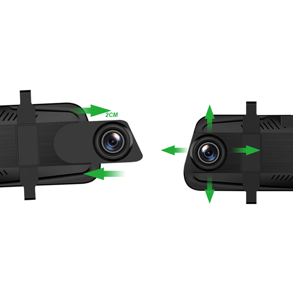 1080P Front and Rear Cameras 10 Inch Full Screen Streaming Media Dash Cam with 64GB Card