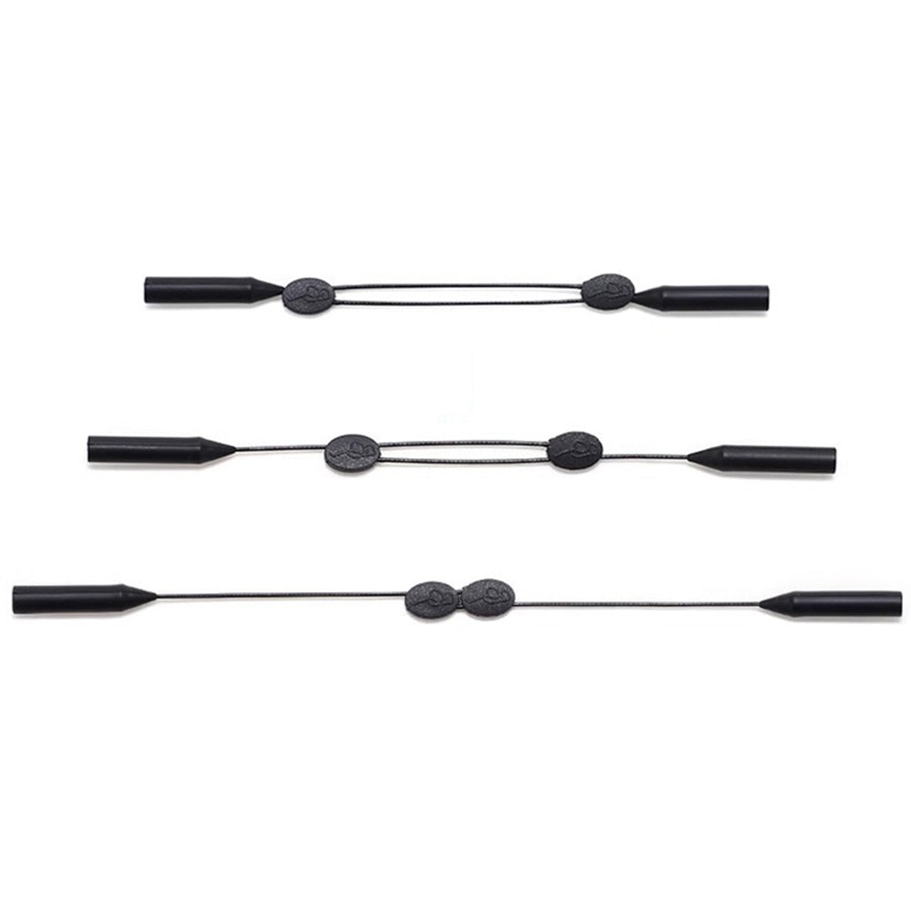 3 Pack Adjustable Black Sports Eyeglass Straps for Men and Women