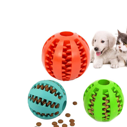 3Pcs Slow Feeder Chew Ball Toy for Puppy Pet