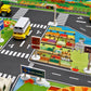 Floor Play Mat Rug Traffic Road Signs Car Track City Carpet Toy with 10 Trees