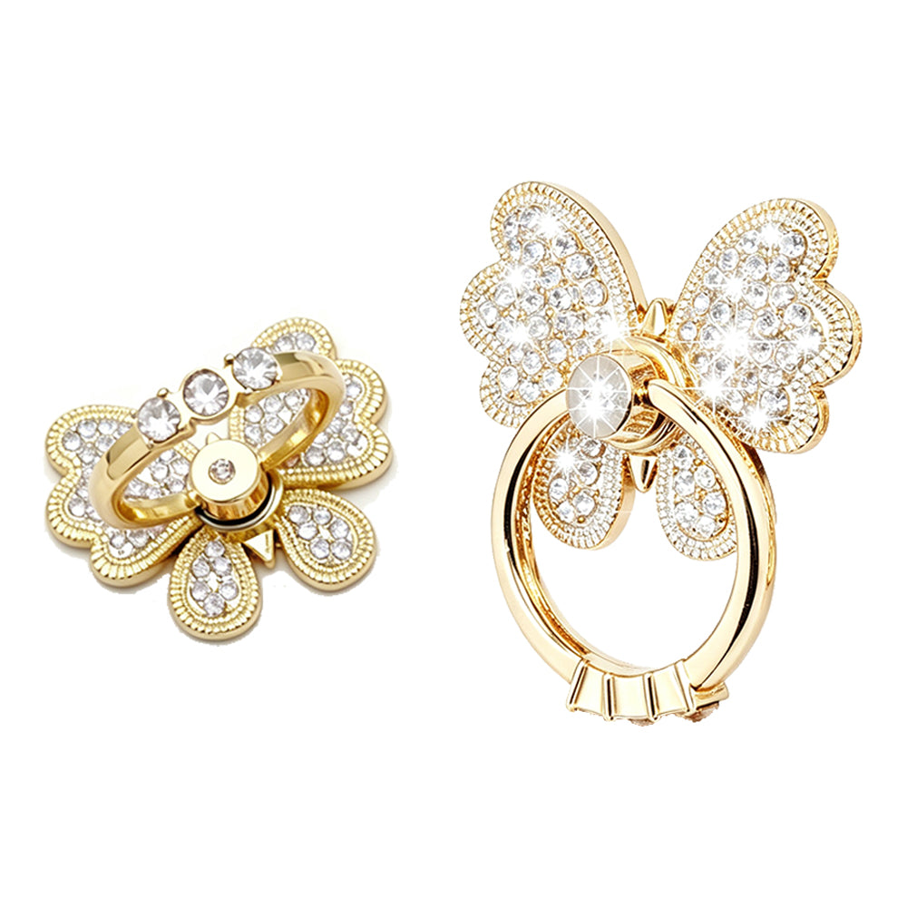 2 Rotating Butterfly Phone Ring Holder Stands for iPhone and Galaxy