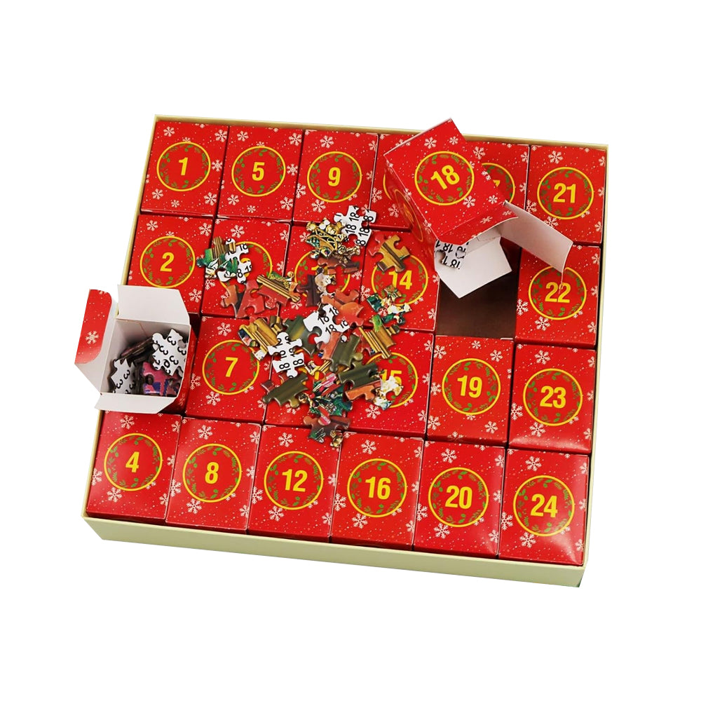 1008Pcs Advent Calendar Jigsaw Puzzles 24 Days Christmas Countdown Puzzles