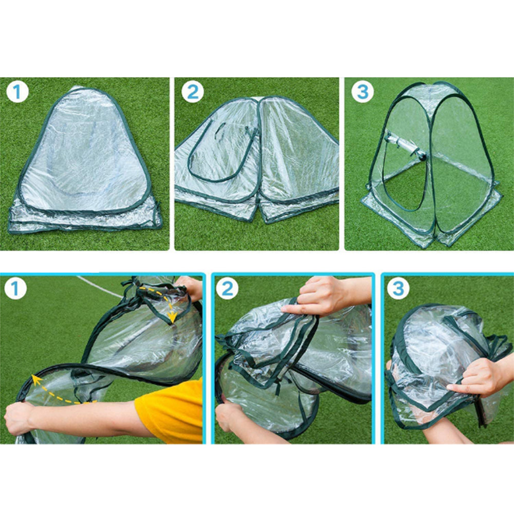 70x70x80cm Pop-up Greenhouse Cover Transparent PVC Mini Small Grow Plant House Tent