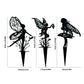 3Pcs Metal Fairy Silhouette Statue Sculpture Garden Yard Decorative Stake