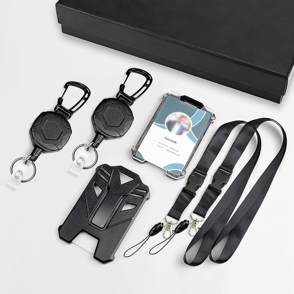 2XBadge Holder Retractable ID Cards Holder with Lanyard