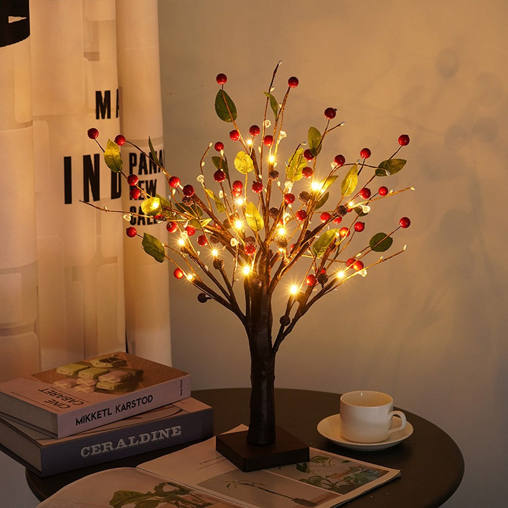 Tabletop Tree Light 24 LED Lighted Tree Decorated Lights Artificial Branch Tree Lamp