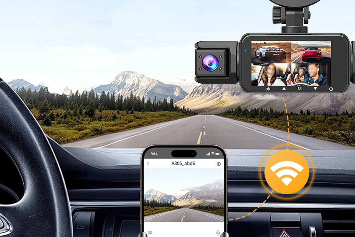 4 Channel Dashcam Front Rear Left Right Car Camera with App Control