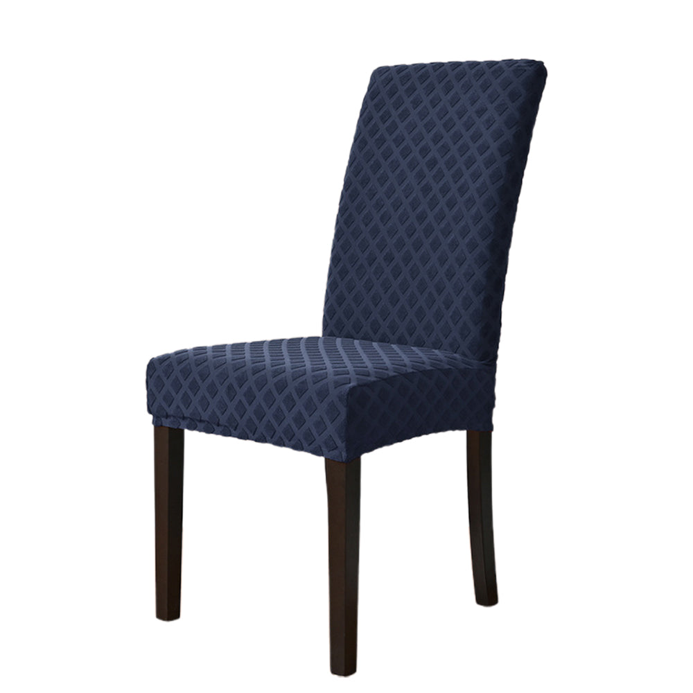 Jacquard Rhombus High Back Elastic Chair Cover