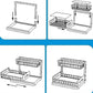 2Pcs 2-Tier Sliding Under Sink Cabinet Organizer Rack