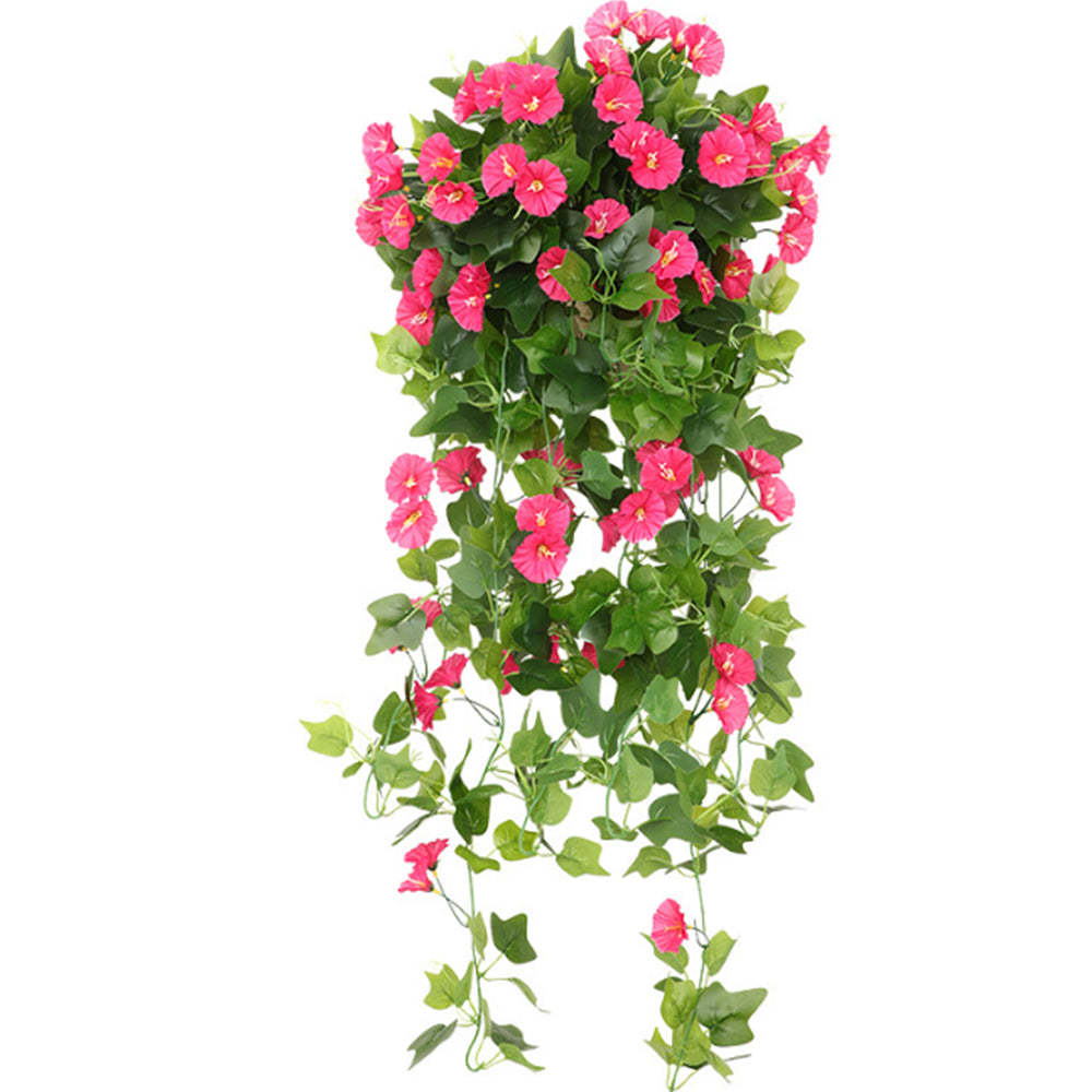 Artificial Morning Glory Vine Hanging Plant for Wall Decor