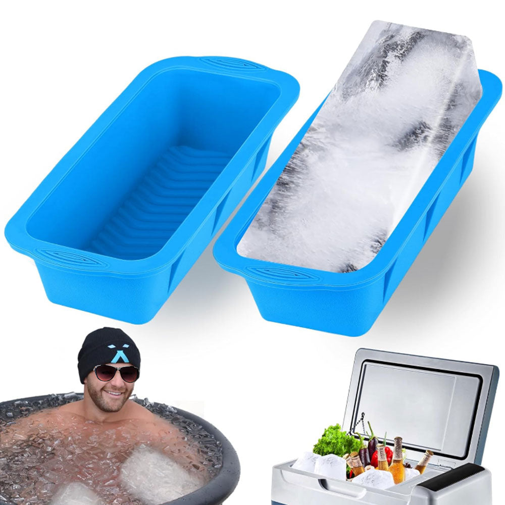 2Pcs Ice Bath Ice Block Mold Extra Large Silicone Ice Box Large Ice Grid Mould