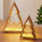 2Pcs Christmas Decor Lights Wooden Christmas Tree with Light Christmas Decorations