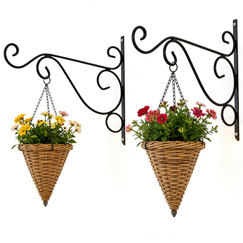 2 Pcs Wall Mounted Plant Hanger Heavy Duty Outdoor Balcony Hanging Basket