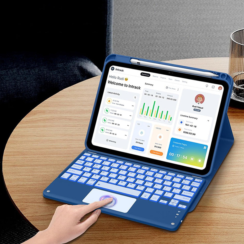 Keyboard Case with Touchpad and 7 Color Backlight for iPad 10th and 11th Gen