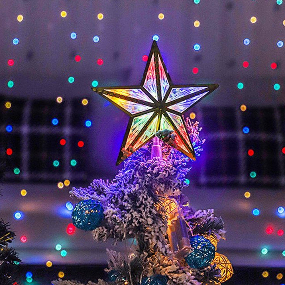 Led Pentagram Christmas Tree Top Light