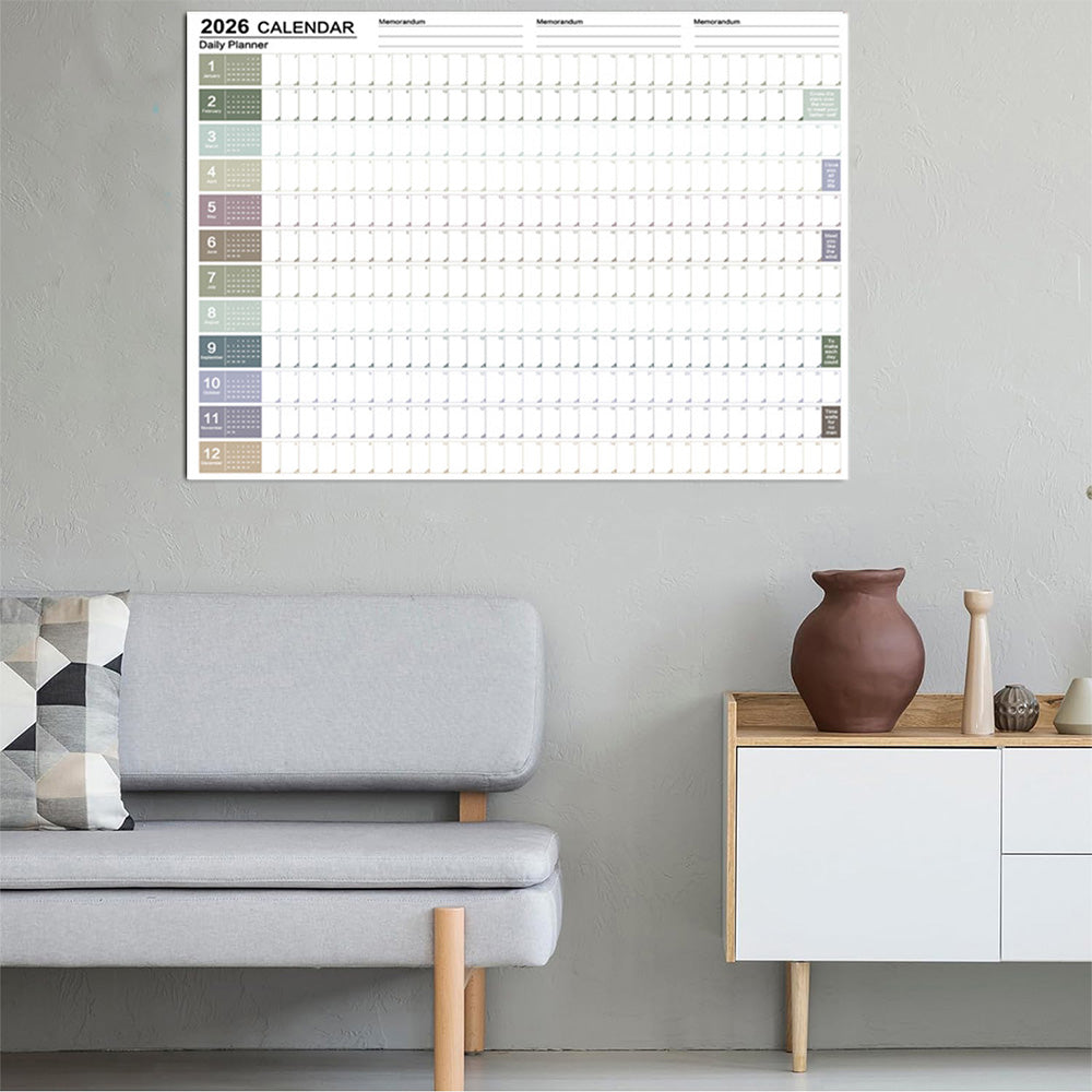2026 Daily Wall Calendar Annual Year Hanging Wall Planner