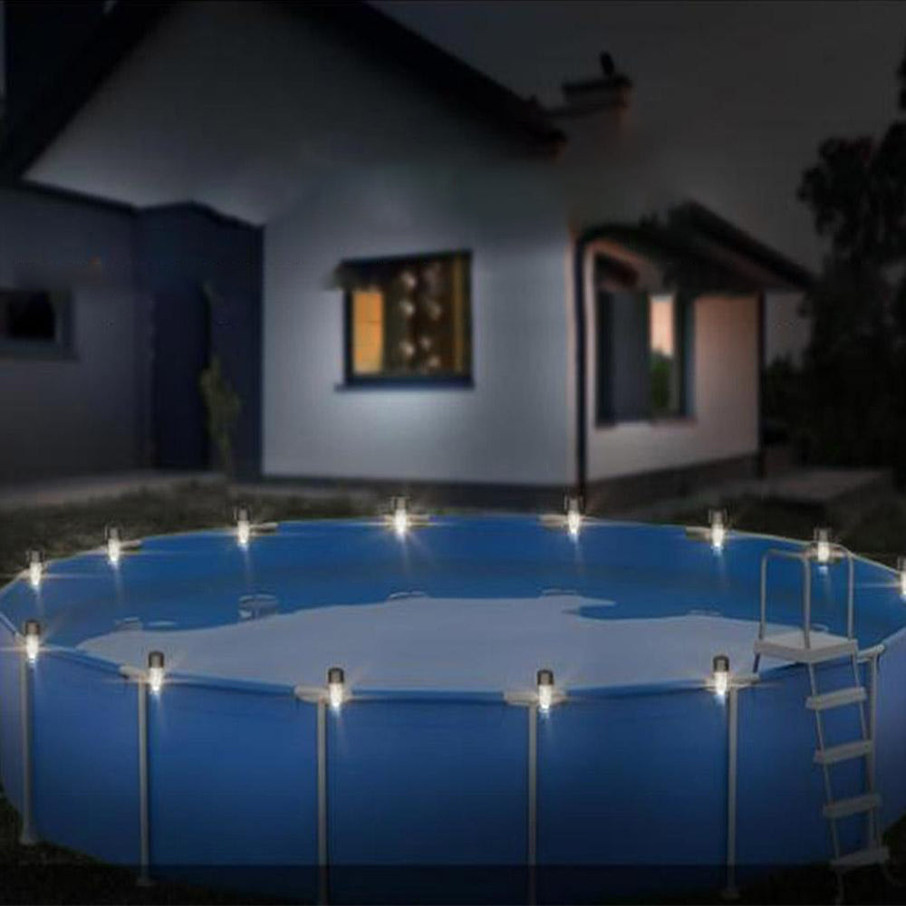 6 Pack Solar Water-Resistant Outdoor Swimming Pool Fence Light