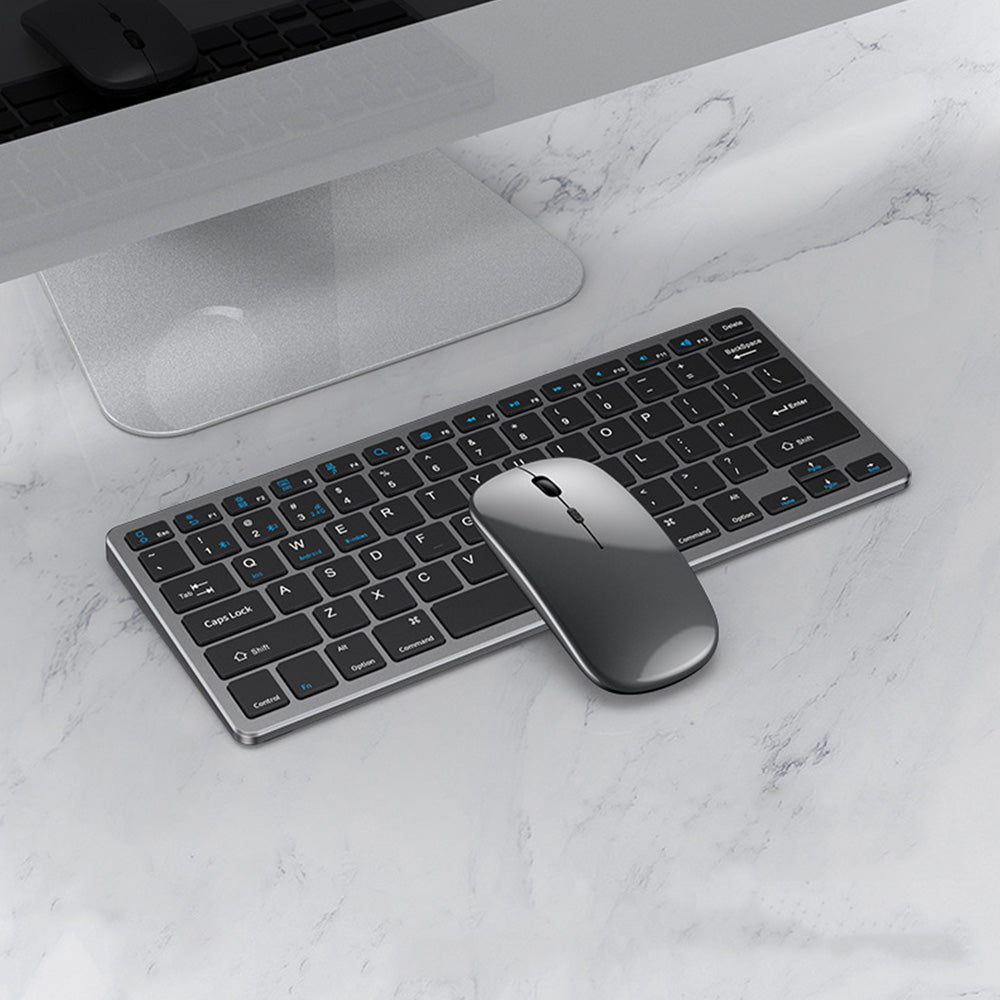 Compact Wireless Keyboard and Mouse Combo Compatible with Windows Mac