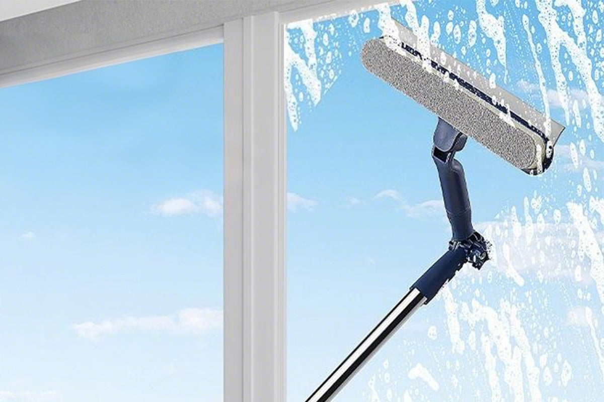 2in1 Home Window Squeegee and Cleaning Tool for Outdoor Glass Mirrors and Screens