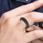 Fidget Rings Anxiety Spinner Rings Stainless Steel Chain Rings-Black