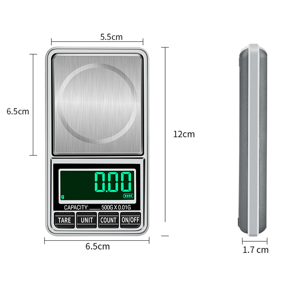Stainless Steel Mini Pocket Digital Scale 500g/0.1g Portable Pocket Electronic Scale
