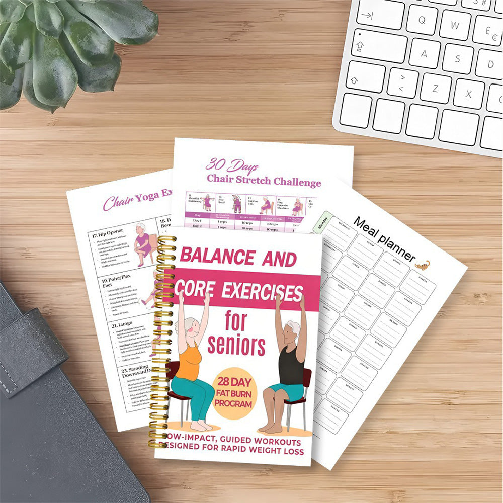 30 Day Chair Yoga Spiral Notebook Illustrated Sitting Guide