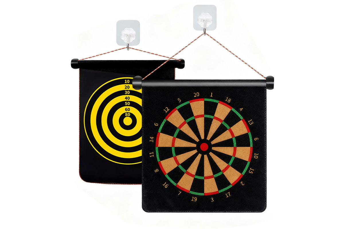 Roll Up Dartboard Set with 12 Darts Indoor Outdoor Game Toy Gift