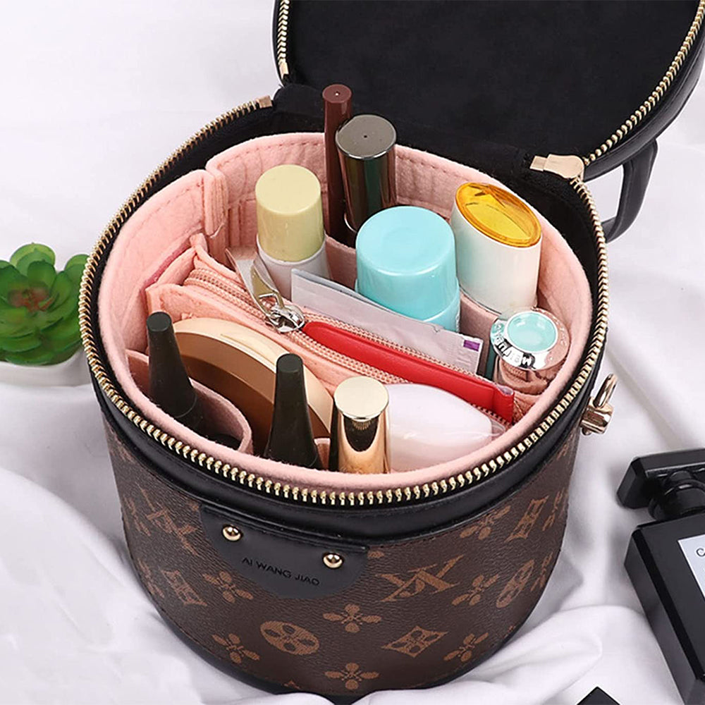 Felt Fabric Cylinder Partition Makeup Bag Felt Organizer Insert
