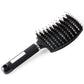 Detangle Nylon Boar Bristle Brush Head Scalp Massage Comb For Fine Hair