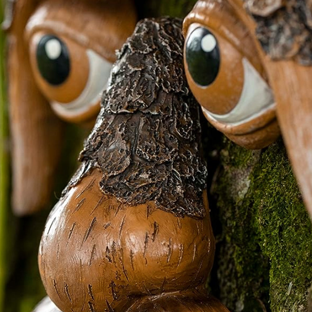 2Pcs Resin Old Man Face Sculpture Bird Feeder for Outdoor Decoration